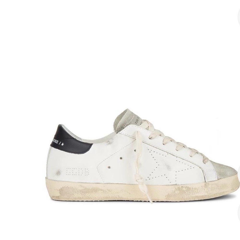 Golden Goose White and Black Sneakers